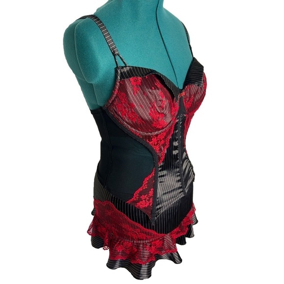 2 piece maid/schoolgirl lingerie set w/ fish one bodice and lace detail size M - Picture 4 of 12